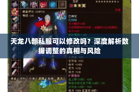 天龙八部私服可以修改吗?深度解析数据调整的真相与风险 天龙八部私服可以修改吗?深度解析数据调整的真相与风险