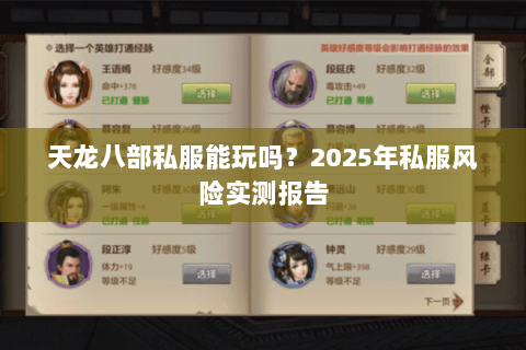 天龙八部私服能玩吗?2025年私服风险实测报告 天龙八部私服能玩吗?2025年私服风险实测报告