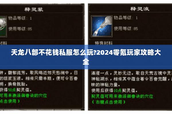 天龙八部不花钱私服怎么玩?2024零氪玩家攻略大全 天龙八部不花钱私服怎么玩?2024零氪玩家攻略大全