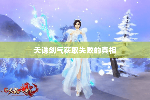 天诛剑气获取失败的真相 天诛剑气获取失败的真相