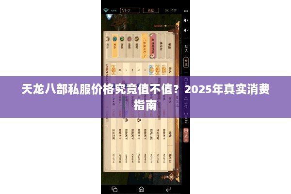 天龙八部私服价格究竟值不值？2025年真实消费指南