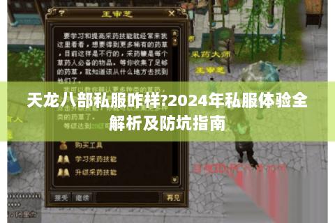 天龙八部私服咋样?2024年私服体验全解析及防坑指南 天龙八部私服咋样?2024年私服体验全解析及防坑指南