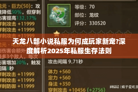 天龙八部小说私服为何成玩家新宠?深度解析2025年私服生存法则