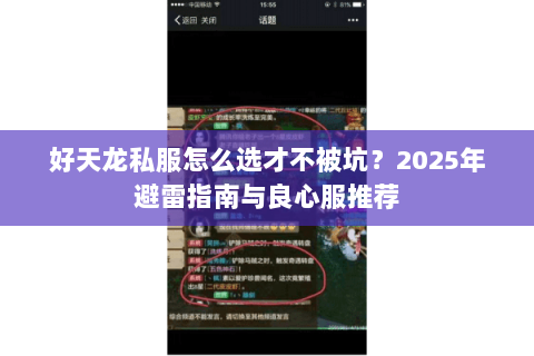 好天龙私服怎么选才不被坑？2025年避雷指南与良心服推荐