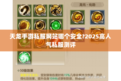 天龙手游私服网站哪个安全?2025高人气私服测评