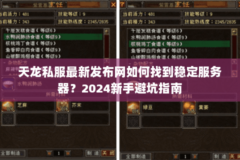天龙私服最新发布网如何找到稳定服务器?2024新手避坑指南 天龙私服最新发布网如何找到稳定服务器?2024新手避坑指南