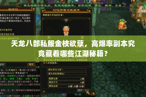 天龙八部私服金枝欲孽,高爆率副本究竟藏着哪些江湖秘籍? 天龙八部私服金枝欲孽,高爆率副本究竟藏着哪些江湖秘籍?