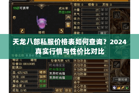 天龙八部私服价格表如何查询？2024真实行情与性价比对比