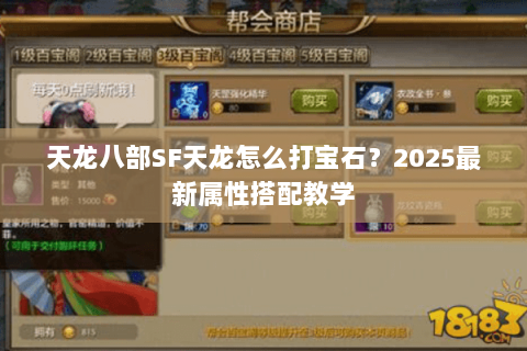 天龙八部SF天龙怎么打宝石?2025最新属性搭配教学 天龙八部SF天龙怎么打宝石?2025最新属性搭配教学