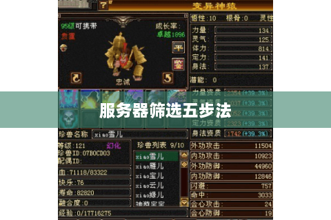 服务器筛选五步法 服务器筛选五步法