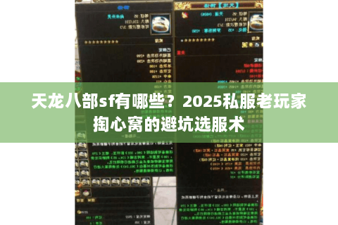 天龙八部sf有哪些？2025私服老玩家掏心窝的避坑选服术