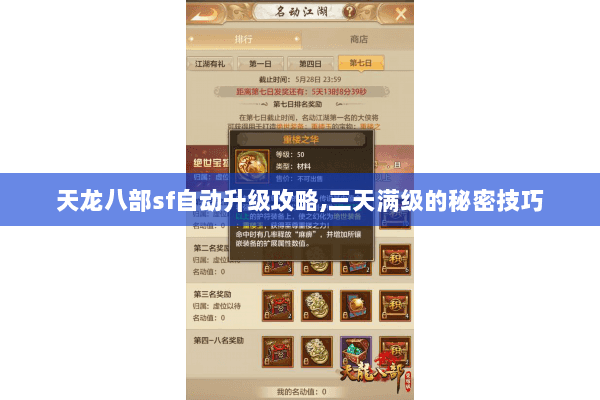 天龙八部sf自动升级攻略,三天满级的秘密技巧