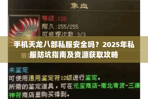手机天龙八部私服安全吗?2025年私服防坑指南及资源获取攻略 手机天龙八部私服安全吗?2025年私服防坑指南及资源获取攻略