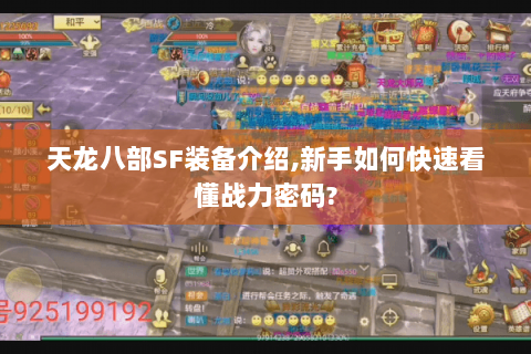 天龙八部SF装备介绍,新手如何快速看懂战力密码?