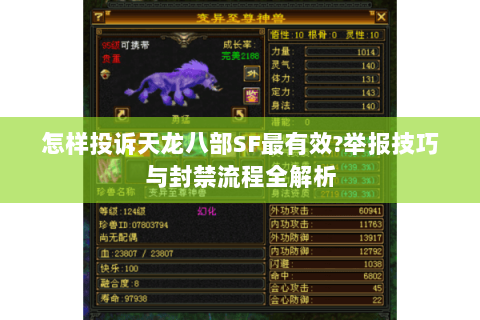 怎样投诉天龙八部SF最有效?举报技巧与封禁流程全解析