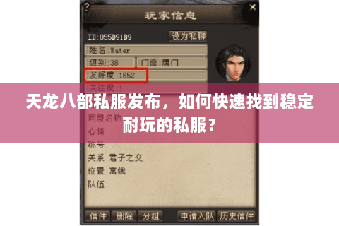 天龙八部私服发布,如何快速找到稳定耐玩的私服? 天龙八部私服发布,如何快速找到稳定耐玩的私服?