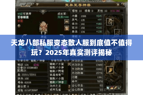 天龙八部私服变态散人服到底值不值得玩？2025年真实测评揭秘