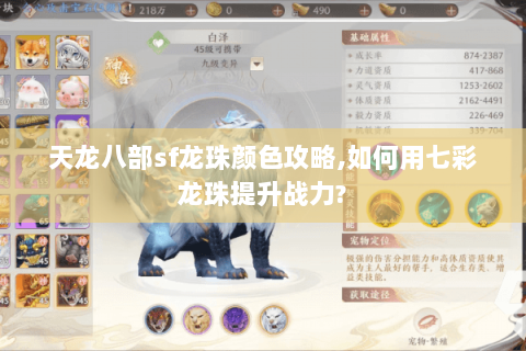 天龙八部sf龙珠颜色攻略,如何用七彩龙珠提升战力? 天龙八部sf龙珠颜色攻略,如何用七彩龙珠提升战力?