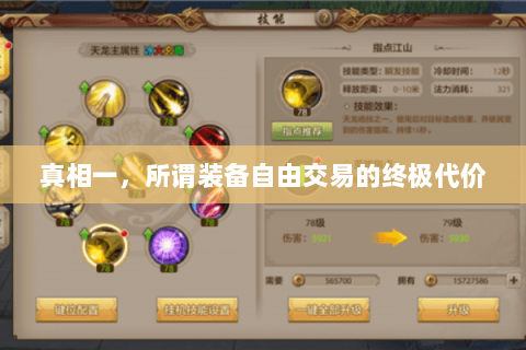 真相一,所谓装备自由交易的终极代价 真相一,所谓装备自由交易的终极代价