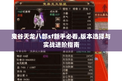 鬼谷天龙八部sf新手必看,版本选择与实战进阶指南 鬼谷天龙八部sf新手必看,版本选择与实战进阶指南