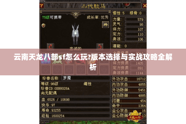 云南天龙八部sf怎么玩?版本选择与实战攻略全解析 云南天龙八部sf怎么玩?版本选择与实战攻略全解析