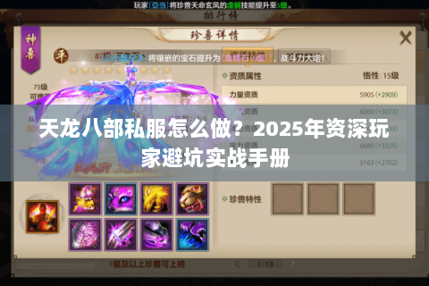 天龙八部私服怎么做？2025年资深玩家避坑实战手册