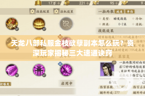 天龙八部私服金枝欲孽副本怎么玩？资深玩家揭秘三大速通诀窍