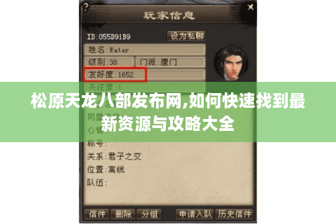 松原天龙八部发布网,如何快速找到最新资源与攻略大全
