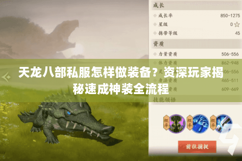 天龙八部私服怎样做装备?资深玩家揭秘速成神装全流程 天龙八部私服怎样做装备?资深玩家揭秘速成神装全流程