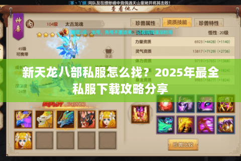 新天龙八部私服怎么找？2025年最全私服下载攻略分享
