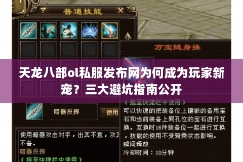 天龙八部ol私服发布网为何成为玩家新宠？三大避坑指南公开