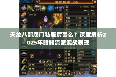 天龙八部唐门私服厉害么?深度解析2025年暗器流派实战表现 天龙八部唐门私服厉害么?深度解析2025年暗器流派实战表现