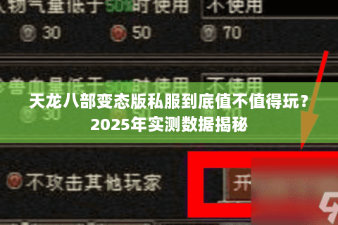 天龙八部变态版私服到底值不值得玩?2025年实测数据揭秘 天龙八部变态版私服到底值不值得玩?2025年实测数据揭秘