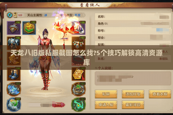 天龙八旧版私服截图怎么找?5个技巧解锁高清资源库 天龙八旧版私服截图怎么找?5个技巧解锁高清资源库