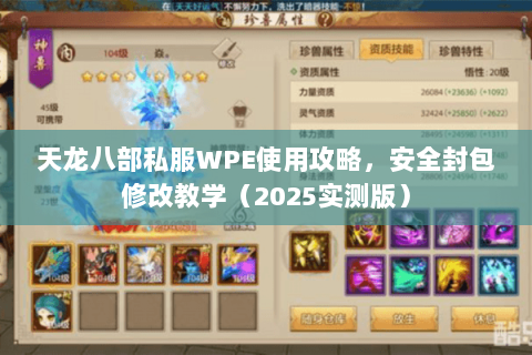 天龙八部私服WPE使用攻略,安全封包修改教学(2025实测版) 天龙八部私服WPE使用攻略,安全封包修改教学(2025实测版)