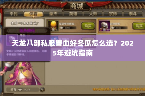 天龙八部私服兽血好冬瓜怎么选?2025年避坑指南 天龙八部私服兽血好冬瓜怎么选?2025年避坑指南