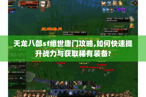 天龙八部sf绝世唐门攻略,如何快速提升战力与获取稀有装备? 天龙八部sf绝世唐门攻略,如何快速提升战力与获取稀有装备?