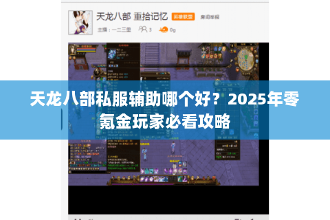 天龙八部私服辅助哪个好?2025年零氪金玩家必看攻略 天龙八部私服辅助哪个好?2025年零氪金玩家必看攻略