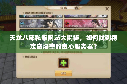 天龙八部私服网站大揭秘，如何找到稳定高爆率的良心服务器？