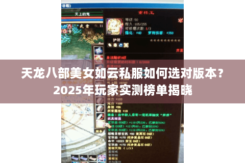 天龙八部美女如云私服如何选对版本?2025年玩家实测榜单揭晓 天龙八部美女如云私服如何选对版本?2025年玩家实测榜单揭晓