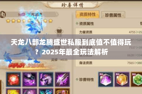 天龙八部龙腾盛世私服到底值不值得玩？2025年最全玩法解析