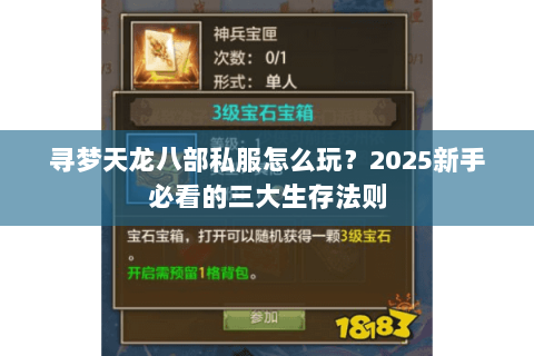 寻梦天龙八部私服怎么玩？2025新手必看的三大生存法则