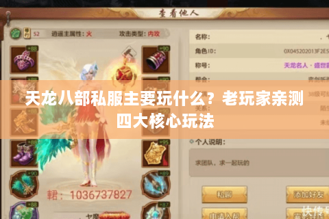 天龙八部私服主要玩什么?老玩家亲测四大核心玩法 天龙八部私服主要玩什么?老玩家亲测四大核心玩法