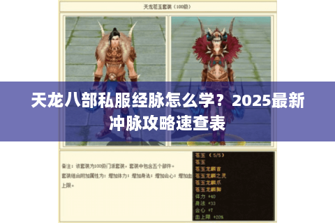 天龙八部私服经脉怎么学?2025最新冲脉攻略速查表 天龙八部私服经脉怎么学?2025最新冲脉攻略速查表
