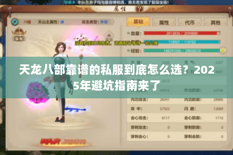 天龙八部靠谱的私服到底怎么选?2025年避坑指南来了 天龙八部靠谱的私服到底怎么选?2025年避坑指南来了