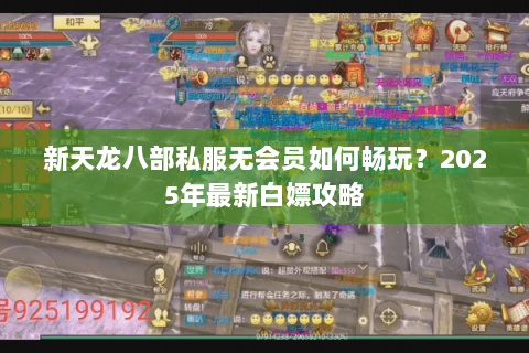 新天龙八部私服无会员如何畅玩？2025年最新白嫖攻略