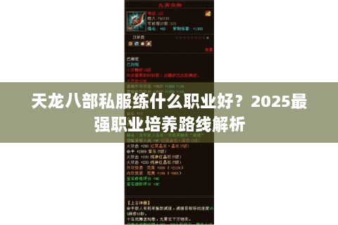 天龙八部私服练什么职业好?2025最强职业培养路线解析 天龙八部私服练什么职业好?2025最强职业培养路线解析