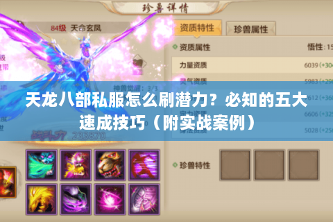 天龙八部私服怎么刷潜力?必知的五大速成技巧(附实战案例) 天龙八部私服怎么刷潜力?必知的五大速成技巧(附实战案例)