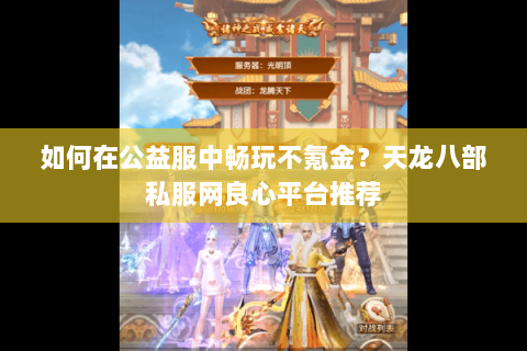 如何在公益服中畅玩不氪金？天龙八部私服网良心平台推荐