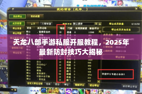 天龙八部手游私服开服教程，2025年最新防封技巧大揭秘